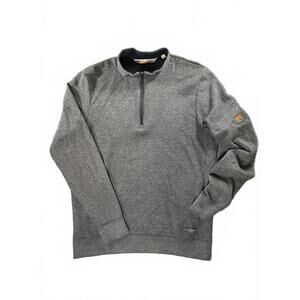 Travis Mathew Men's Dark Grey NEWPORT 1/4-Zip Fleece Golf Pullover Size Medium